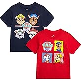 Nickelodeon Toddler Boys Graphic Tees - 2 Pack Paw Patrol Chase Marshall Short Sleeve Graphic T Shirts for Boys (Sizes: 2T-7)