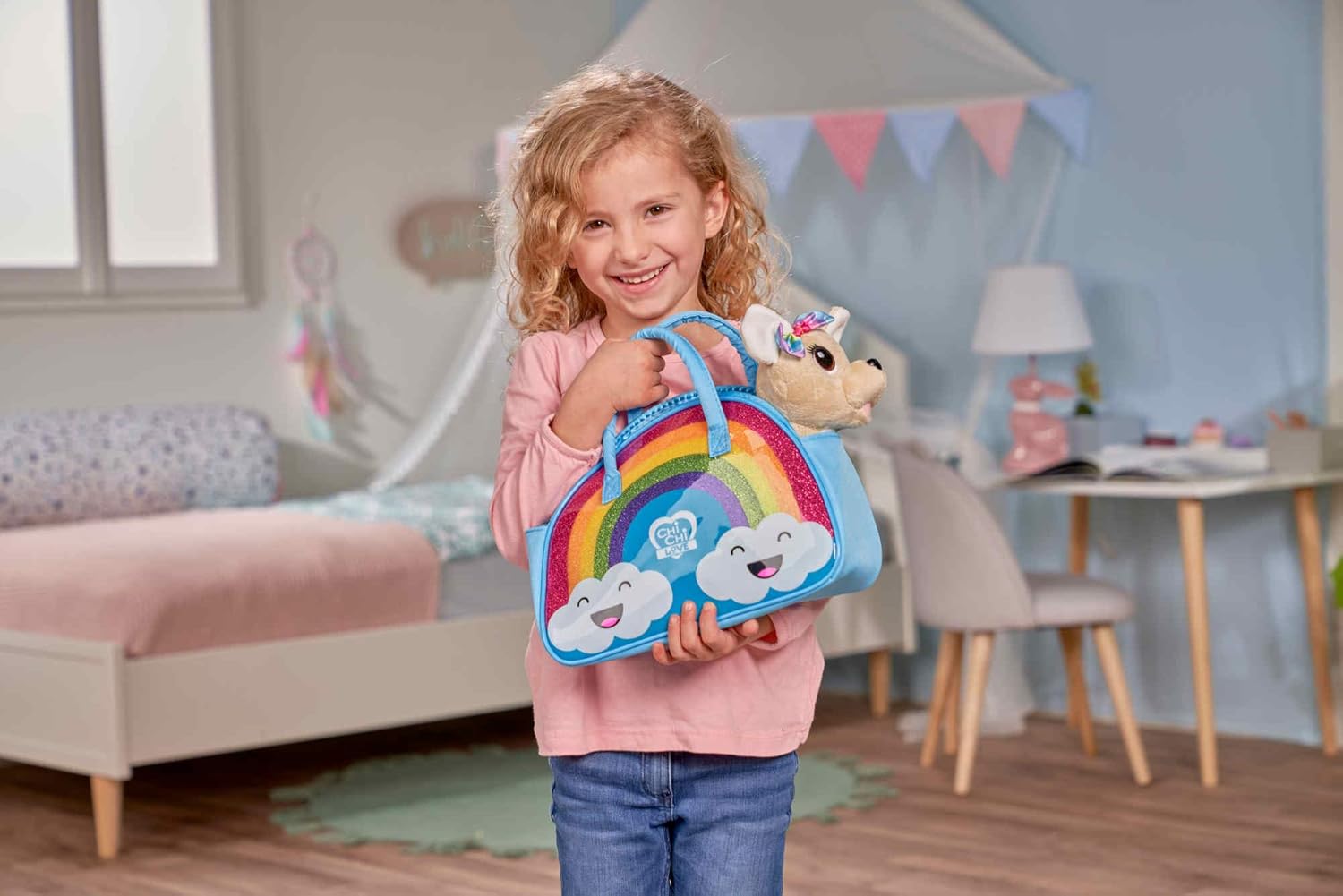 Simba 105893438 ChiChi Love Rainbow Chihuahua Plush Dog in Cute Rainbow Outfit with Matching Bag, 20 cm, from 3 Years - Image 5