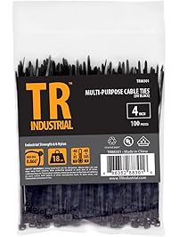 TR Industrial TR88301 Multi-Purpose Cable Ties (100 Piece), 4", Black