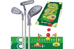 Toddler Golf Clubs Set Retractable Metal Shaft, Kids Golf Toys Indoor & Outdoor Backyard Park Golf Game Toy Playset Gifts for