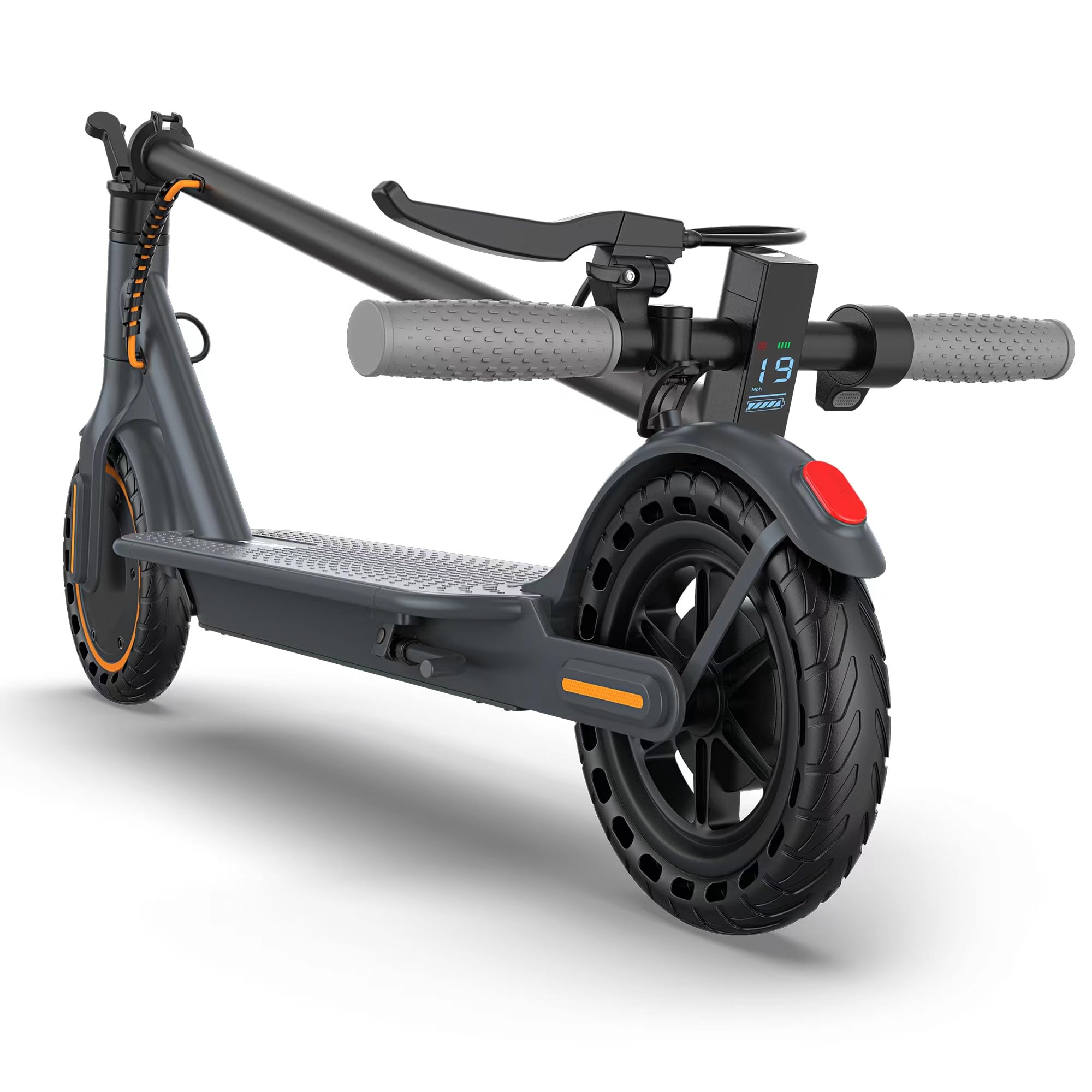 VOLPAM Electric Scooter, 350W/500W Powerful Motor, 8.5"/10" Solid Tires, 19/21Mph, 28/23/21/16 Miles Max Range, Dual Braking（Gray