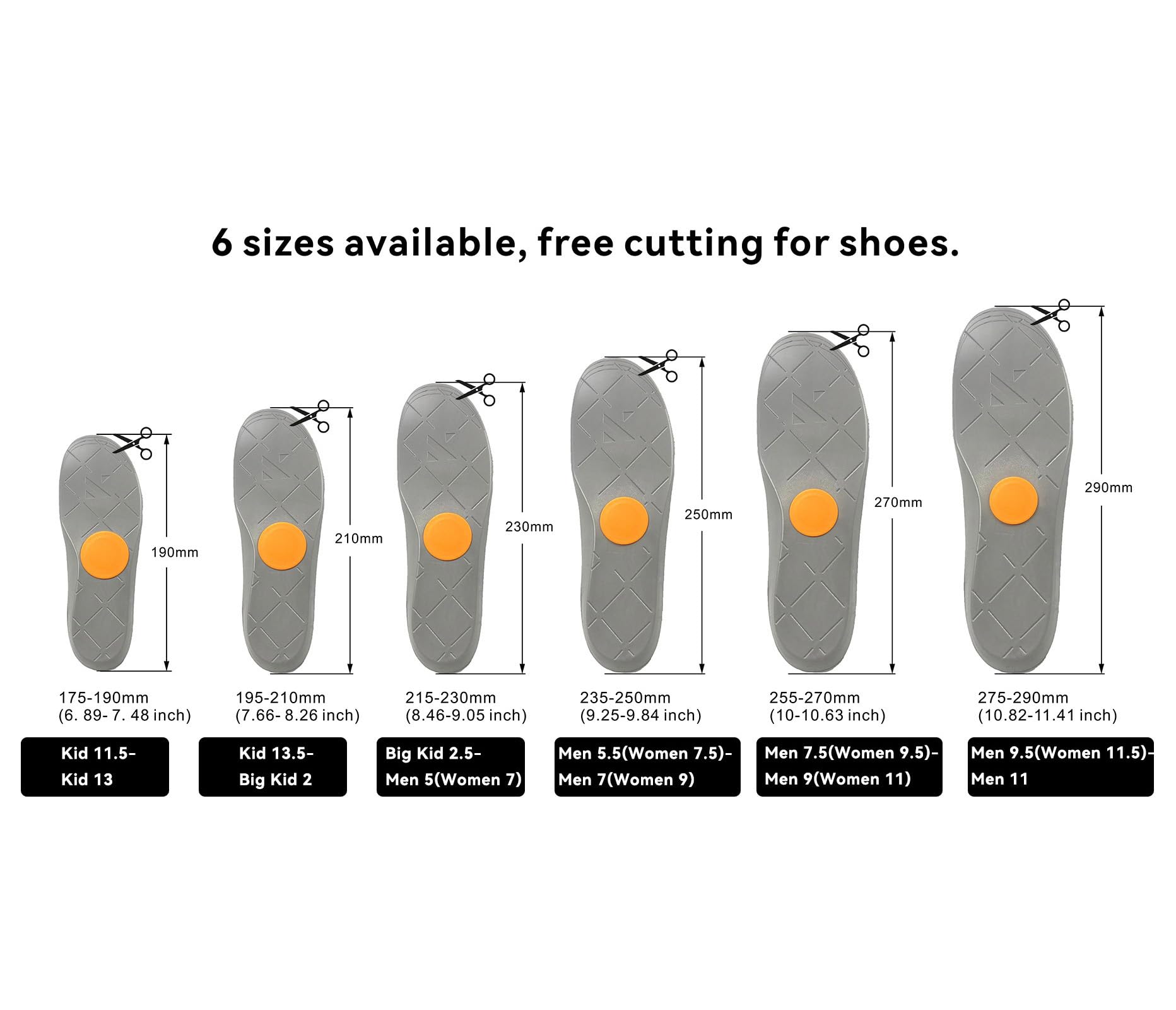 wakafit Airtag Holder Insoles for Kids and Old People, Airtag Case to Track Your Steps and Shoes (235mm-250mm), 235mm-250mm, 235-250mm, 235mm-250mm, One Size