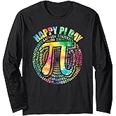 Happy Pi day 3.14 Pi Day Math Teacher Mathematics Tie Dye Long Sleeve T-Shirt