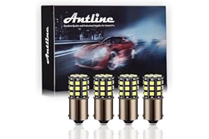 Antline 1156 1141 1003 7506 BA15S LED Bulbs White, 12-24V Super Bright 1000 Lumens Replacement for RV Camper Interior Lights, Backup Reverse Lights, Tail Brake Lights, Turn Signal Lights (Pack of 4)