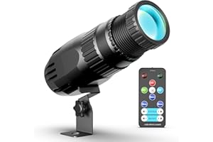 QUEENFAVOR 10W RGBW 4 in 1 Mini Pinspot Lights Wireless Control Spotlight Super Bright Beam Pin Spot Light Disco Ball Lights Jump Gradual Breathe Modes for Disco Party Club Wedding Theater(Black, 1)