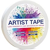 XUNAXI 1 Pack Art Tape, Artist Tape for Watercolor Paper Low Tack White Painters Tape for Drafting Art Painting Canvas Framing Acid Free Masking Tape-0.25IN Wide 99FT Long Total