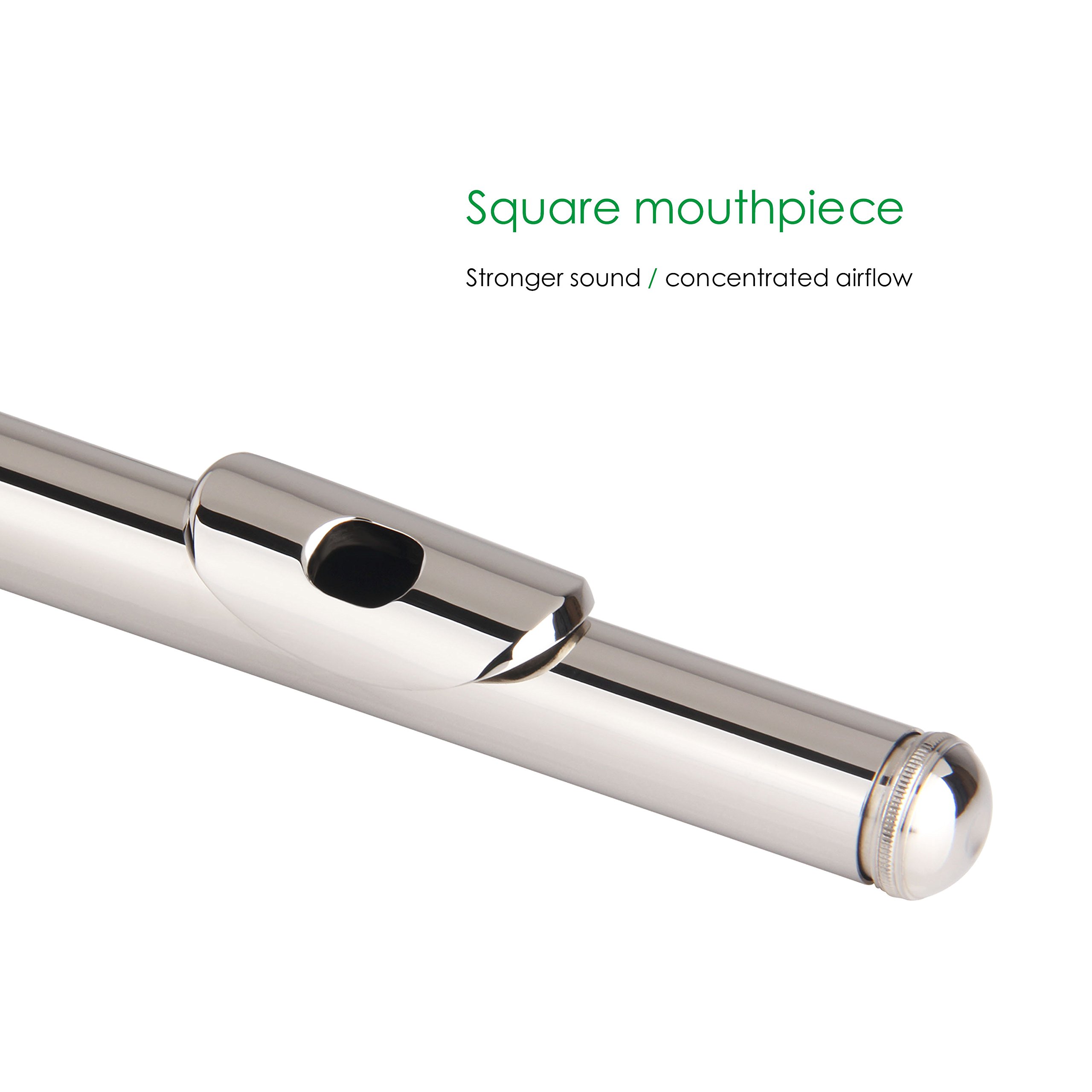 Mugig Flute, Nickel Plating Closed Hole C Flute, 16 Hole with Case