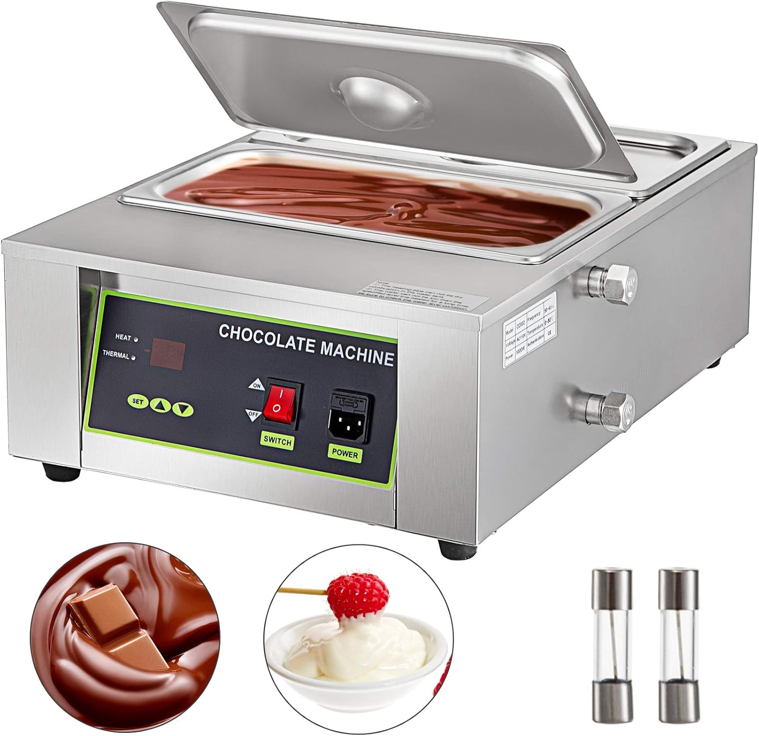 Happybuy Electric Chocolate Melting Pot Machine 2Tanks