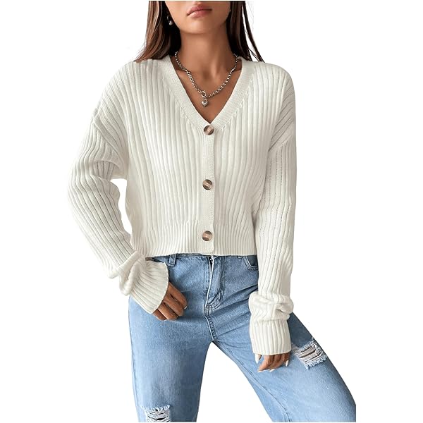 トップス OHOTORO Button Shirring Cardigan Amazon.com: The Drop Women's Brigitte Chunky Button Front