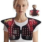 Charmpilot Red Light Therapy for Neck and Shoulders, Wearable Near Infrared Light Therapy Pad for Body Upper Back, 660nm&850nm 3-in-1 Chip, Red Light Therapy Pad for Back(Black)