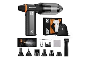 K&F CONCEPT 4-in-1 Air Duster Electric & Vacuum 350000RPM, Compressed Air Duster 10000mAh with LED Display & Light, Air Blowe