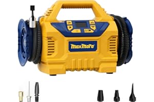 MAXMORE Cordless Tire Inflator/deflator Compatible with DeWalt 20V MAX Battery(Tool Only) 160 PSI Portable High Pressure Air Compressor, Digital Gauge, Auto Shut Off, LED Light For Tires, Car, Bike, Balls