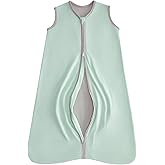 TILLYOU Baby Sleep Sack 6-12 Months, 1.0 Tog Soft Double Zipper Sleeping Sack Wearable Blanket, Green