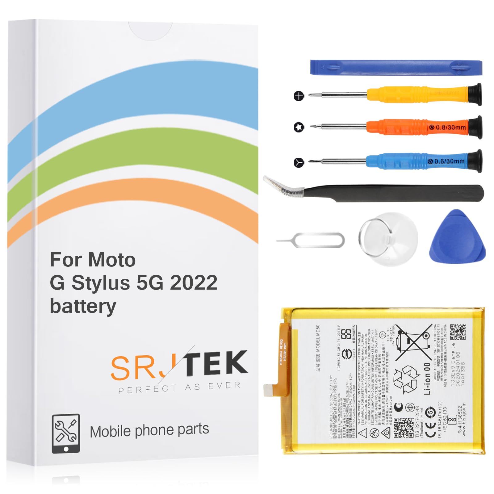 Photo 1 of [2025 New Upgraded]OEM Battery Replacement for Motorola Moto G Stylus 5G 2022 /2021 MD50 XT2215-1, XT2215-4,for Moto G Stylus 4G 2022 Battery Standard Capacity Include Complete Repair Tools kit