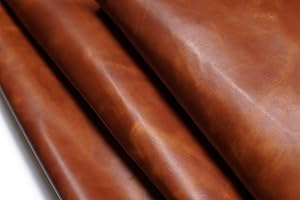 JEEREAL Tooling Leather Square 2.0mm(4.5-5oz) Thick Finished Full Grain Cowhide Leather Crafts Tooling Sewing Hobby Workshop Crafting Leather (Dublin Brown, 6"x6"x2p)