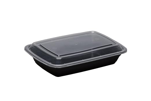 Safepro 28 oz negro rectangular recipiente para microondas ...