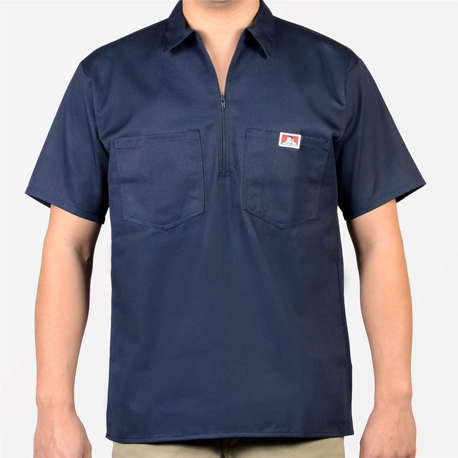 Ben Davis Short Sleeve 1/2 Zip Shirt: Clothing
