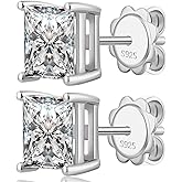 Jiahanzb 925 Sterling Silver Cubic Zirconia Stud Earrings for Women/Men Hypoallergenic Stud Earrings 4MM-8MM