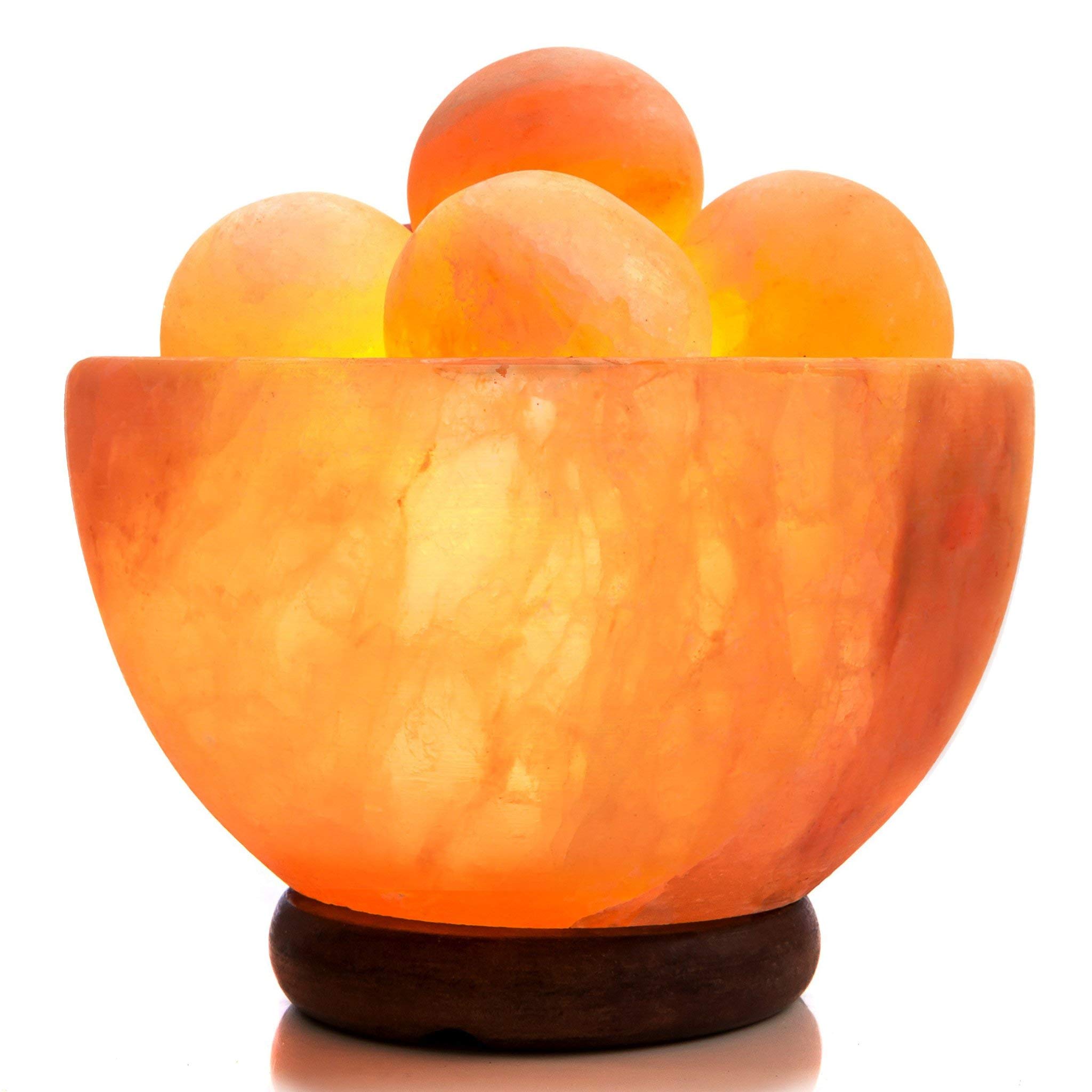 Photo 1 of UMAID Himalayan Salt Lamp Bowl with 6 Massage Balls – Dimmable Natural Pink Rock Salt Lamp for Relaxation, Meditation,Yoga, Spa, Office, Bedroom, Wellness, Home Decor, and Unique Gift