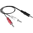 Cable de audio estéreo macho de 0.138 in a doble macho mono de 0.138 in, 3 pies 0.138 in 1/8 pulgadas TRS macho a 0.079 x 0.1