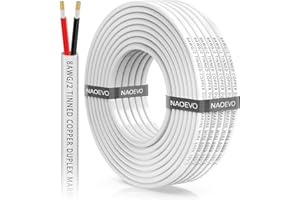NAOEVO 8 Gauge Marine Wire Duplex, 8 AWG Stranded PVC Marine Electrical Wire, Waterproof/Corrosion Resistant/Tinned Copper El