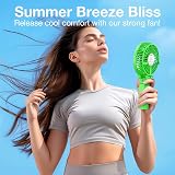 VersionTech Hand Held Fan Portable USB Rechargeable 3 Speeds Green view 5
