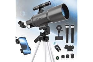 MATALDE Telescope for Kids, 70mm Aperture (15X-150X) AZ Mount Telescopes for Astronomy Beginners, Portable Refractor Telescop