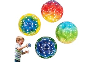 Moon Ball, 4pcs Moonball with Super High Bouncing, PU Sponge Space Bouncy Balls for Kids, Stress Balls for Adults, Exercise B