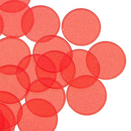 ELECTROPRIME 40x Plastic Count Bingo Chips Markers for Bingo Game Cards Professional Red