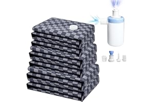 CSUPPCREA Vacuum Seal Bags for Clothing Travel w/Wireless Pump, Space Saver Vacuum Storage Organizer Bag for Luggage, Seal Compression Packing Bags for Clothes & Blankets 6 Pack (Compression bag)