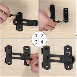 Barn Door Latch, 180 Degree Flip Sliding Double