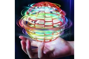 UNYFU Flying Orb Ball Toy, Galaxy Boomerang Hover Ball Led Lights Mini Drone Globe Hand Controlled Flying Ball Toys Cool Toys Gift for 6 7 8 9 10+ YearOld (Bright Red)
