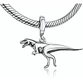 BOLENVI T-Rex Dinosaur 925 Sterling Silver Pendant Charm Bead For Pandora & Similar Charm Bracelets or Necklaces