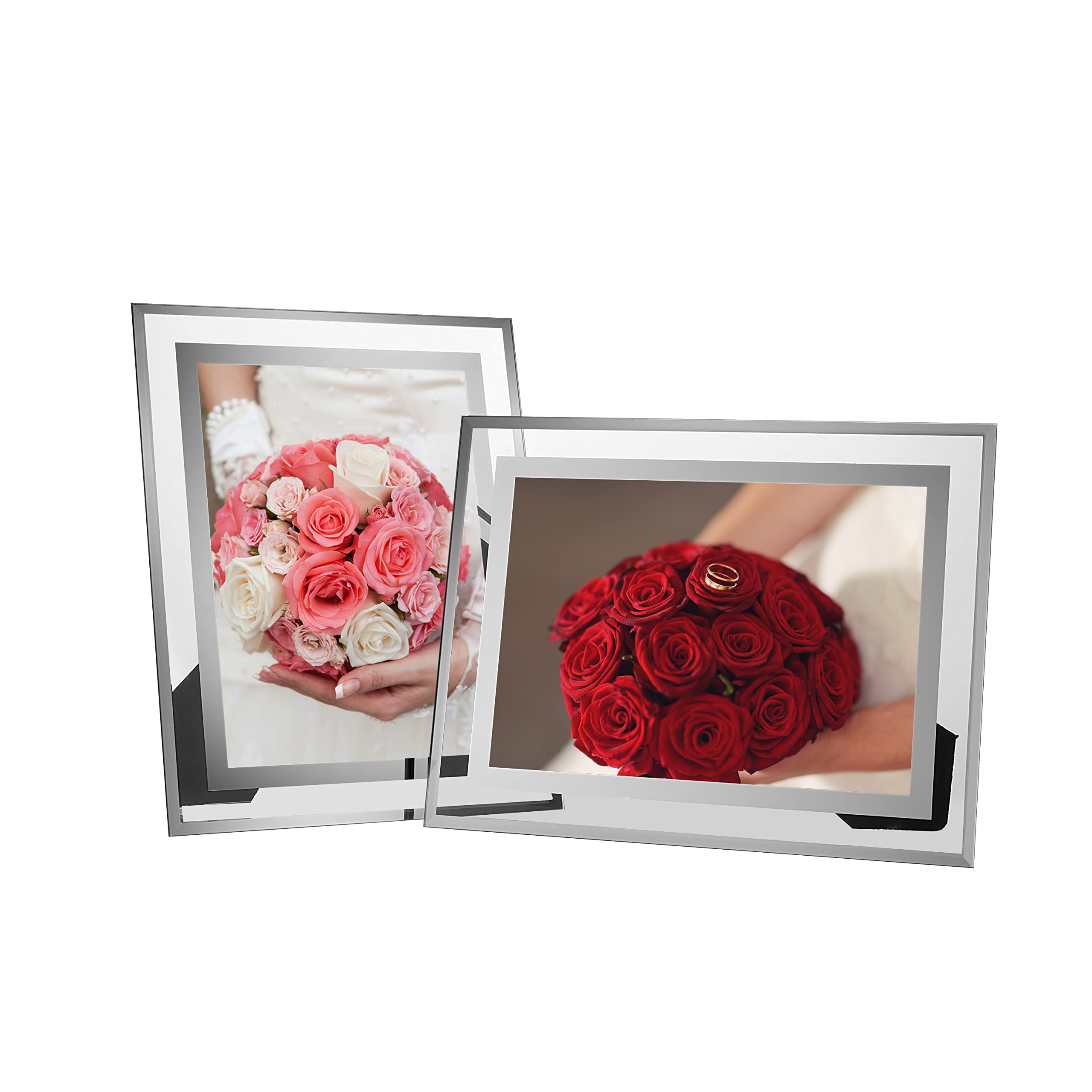Ray & Chow 5x7 Glass Picture Photo Frames For Wedding Photos,Family Photos and Home Decoration, 2 Pack Portrait or Landscape Display