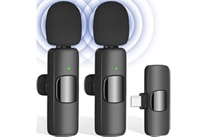 IIQ Wireless Lavalier Microphone for Android, Mini Professional Lavalier Wireless Clip Mic, Tiny Microphone for Laptop,Video 