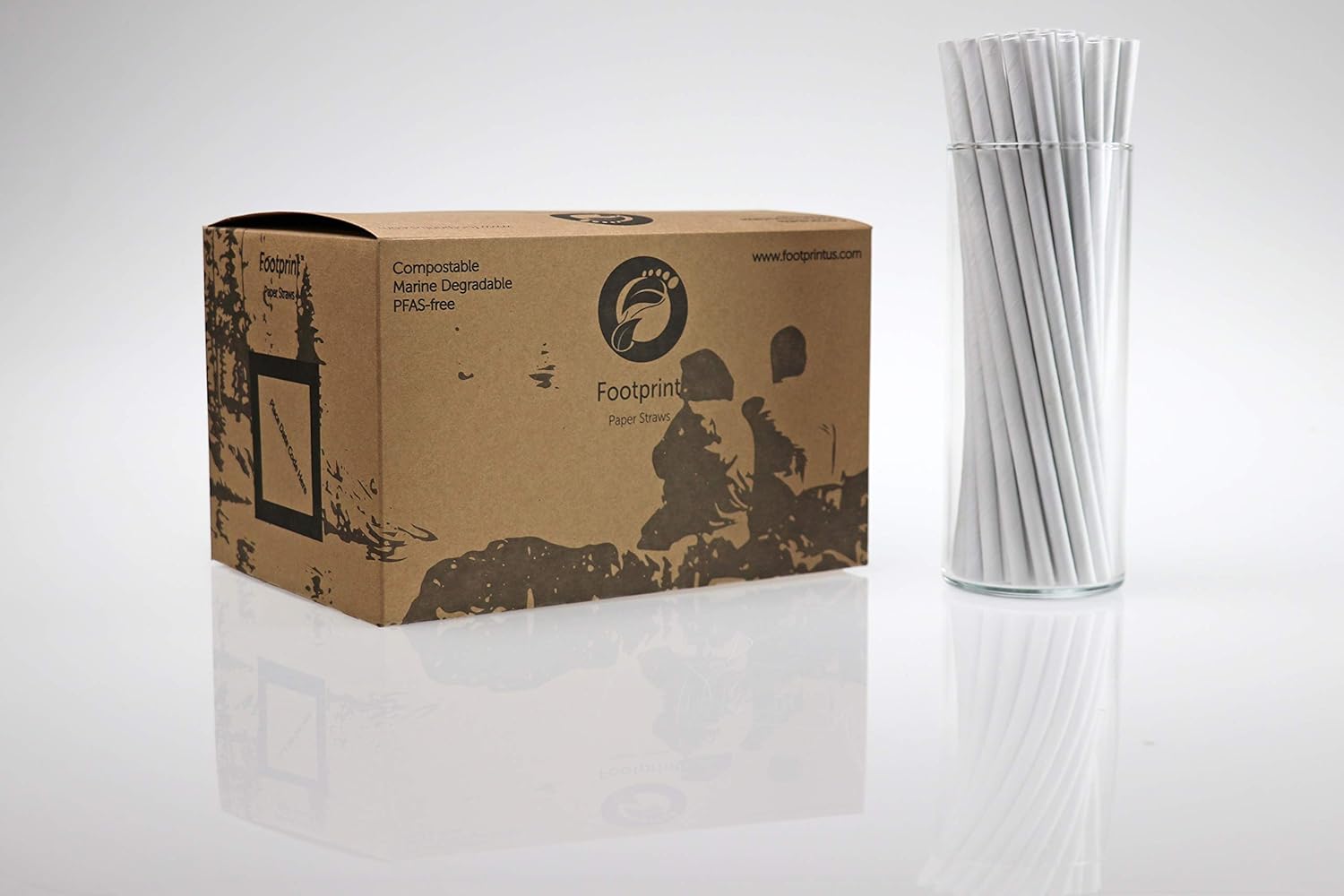 Footprint Paper Straws - Jumbo 7.75
