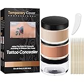 Tattoo Cover Up Makeup Waterproof,2-Color Waterproof Tattoo Concealer - Long Lasting, Sweatproof Makeup to Cover Scars, Vitiligo & Dark Spots, Full Coverage Body Foundation