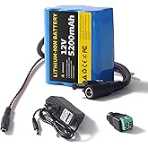 12V 5200mAh Lithium Battery Pack with 12.6V 1A Charger, 12 Volt Rechargeable Battery for DIY Projects