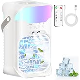 Portable Air Conditioners, Air Conditioner, Dual Nozzle AC Unit with Remote Control, 1600ML Tank, 3 Speeds, Timer &amp; 70&deg; Adjustable Airflow, Evaporative Mini Air Conditioner for Bedroom, Office Camping