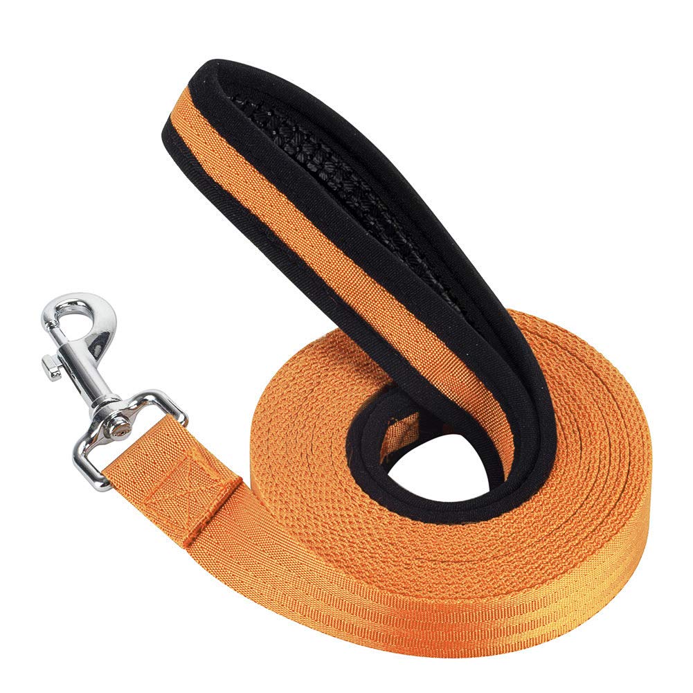 Vivifying Training Lead for Dogs, 20FT/6M Long Nylon Long Line Dog Lead for Pet Tracking Training Obedience Lead Leash (Orange)