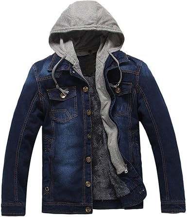 dark blue denim jacket outfit mens