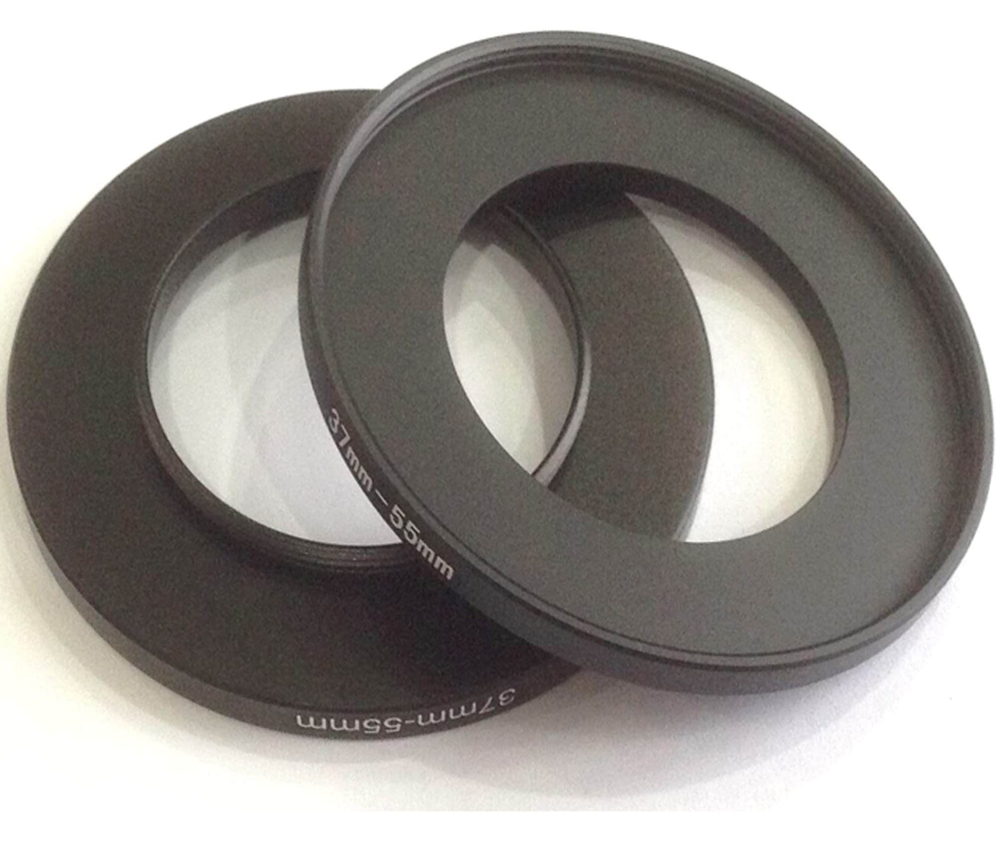 2x Connect-ed 37-55mm Size Step Up Rings Digital Camera Lens Connector Screws Adapter 37mm To 55mm Filter Circle Diameters Holder Film 37-55 Transfer Focus Photography Parts Accessories