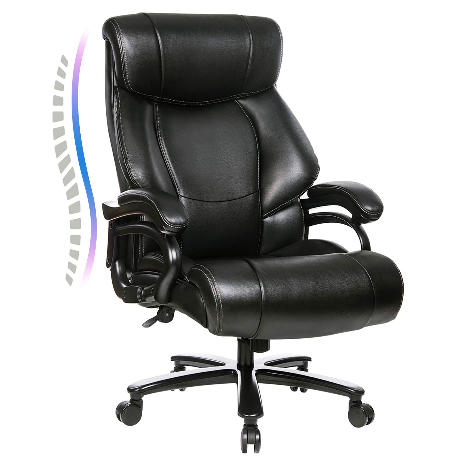 KBEST High Back Big & Tall 400lb Office Chair Heavy Duty Metal Base