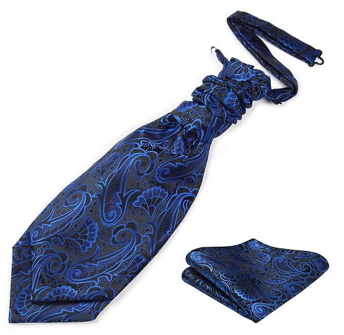 Buy HISDERN Wedding Cravat Pretied Ascot Tie and Pocket Square Set for