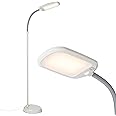 Brightech Litespan LED 2nd Edition Reading Floor Lamp with Cool, Soft & Warm White LED's - Built-in Dimmer - Adjustable Design Pivots in Any Direction - Energy Saving 12 Watts - Alpine White