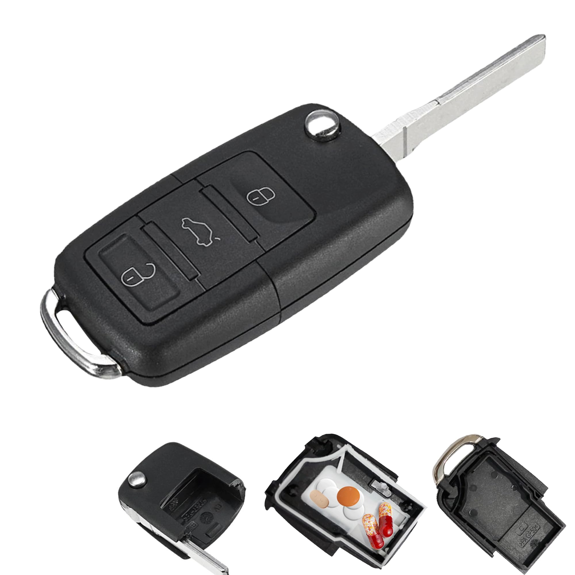1Pcs Car Key Hidden Compartment Realistic for Secret Key Waterproof Hidden Storage Multifunction for Secret Compartment for Key Storage Box for Festivals Pubs Outdoors Camping Beach etc(Black)