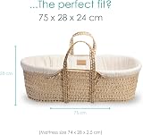 Clair de Lune Organic Palm Moses Basket Natural Cream 75x28 cm view 2