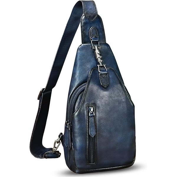 Amazon.com: Genuine Leather Sling Bag Hand Painted Crossbody  display picture 3