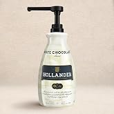 Hollander White Chocolate Caf&eacute; Sauce, 91oz (64 fl oz) Large Bottle | Rainforest Alliance Certified, Gluten-Free, Soy-Free, Corn Syrup-Free, Professional or Home Barista, Pump Included