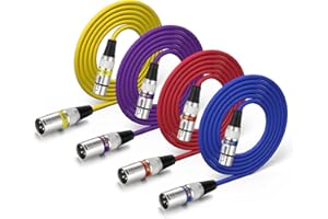 EBXYA XLR Cable 6 Ft Short 4 Color Packs - Mic Cable with XLR Male to Female Patch Cable